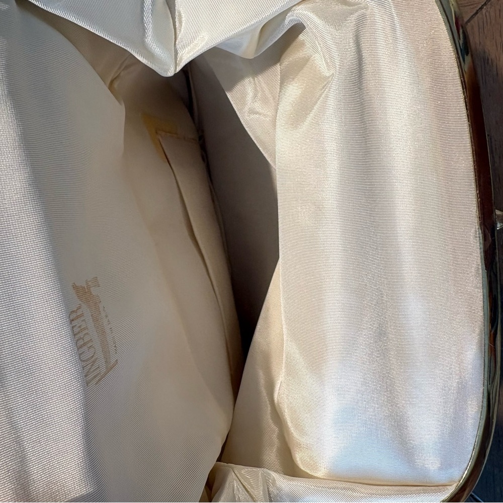 Vintage Ingber Foldable Clutch Purse Kiss-Close blue and white polka dots 1950s - Picture 5 of 8